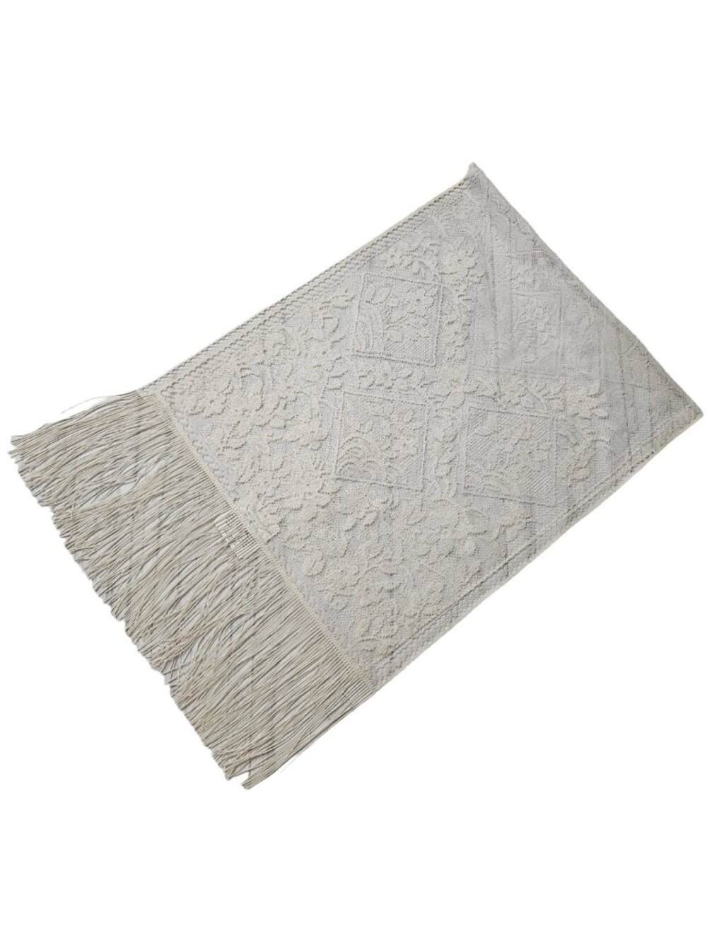 Heritage Lace 14" X 48" Fringed Runner Ivory Chantilly Livingroom Dining Room